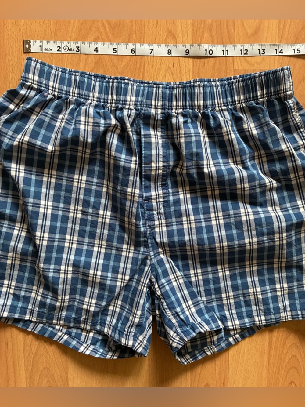 Old Navy Blue White Plaid Print Breathable Boxer Briefs Mens Sz M - Picture 5 of 8